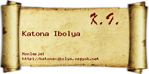 Katona Ibolya névjegykártya